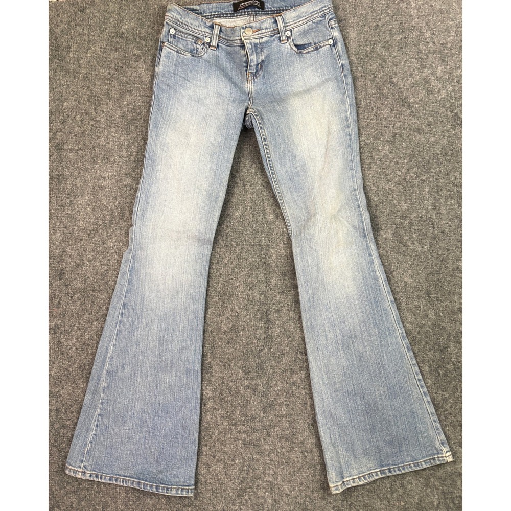 London Jean Low Rise Flare Jeans 6 Stretch Light Wash Y2K